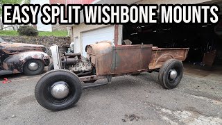 Super Simple Split Wishbone Mounts - 1928 Ford Model A Roadster Pickup Shop Truck