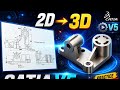 CATIA V5 Solid Modeling from Engineering Drawing 🔥 Practice Exercise #35 | Step-by-Step Tutorial