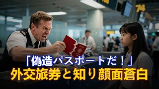 英国ヒースロー空港で入国審査官偽造パスポートだ！と見下された日本人女子高生。そのパスポートが外交旅券と知り、空港長は顔面蒼白に…英国と日本の戦争か！
