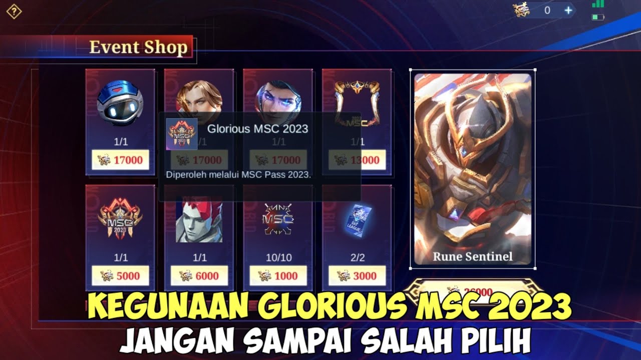 kegunaan-glorious-msc-2023-di-event-shop-msc-mobile-legends-youtube