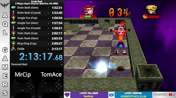 🔴[Speedrun Any%] Crash Bash - 2 players with Crash and Cortex - 2:13:17