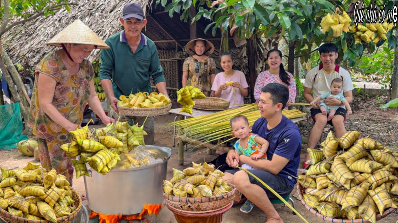 Bánh Lá Dừa Nếp Chuối, Đậu Phộng | Hương Vị Bánh Quê ||Coconut leaf cake
