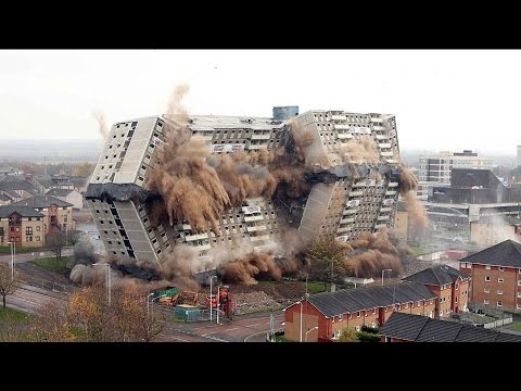 Снос зданий взрывом, идеальная работа