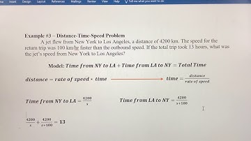 Modeling Situations - Distance, Time, Speed
