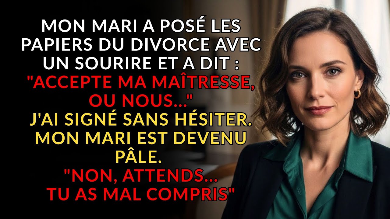 Mon mari a posé les papiers du divorce avec un sourire et a dit : « Accepte ma maîtresse, ou nous… »