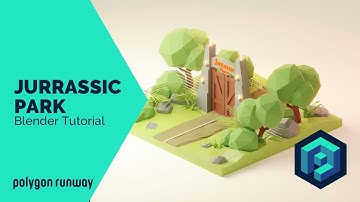 Jurassic Park Gate - Blender 2.8 Low Poly 3D Modeling Tutorial
