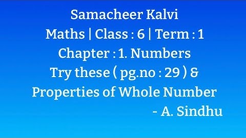6th Maths Term 1 | Samacheer |Chapter 1| Numbers | Properties of Whole Numbers