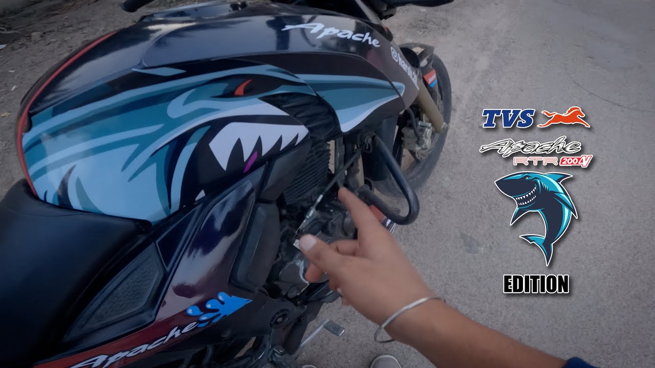 TVS Apache RTR 200 4v | Shark Edition decals | Apache RTR modified ...