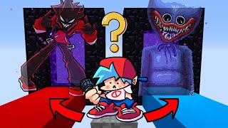 Minecraft Fnf Boyfriend Do Not Choose The Wrong Portal Agoti Or Huggy Wuggy ?