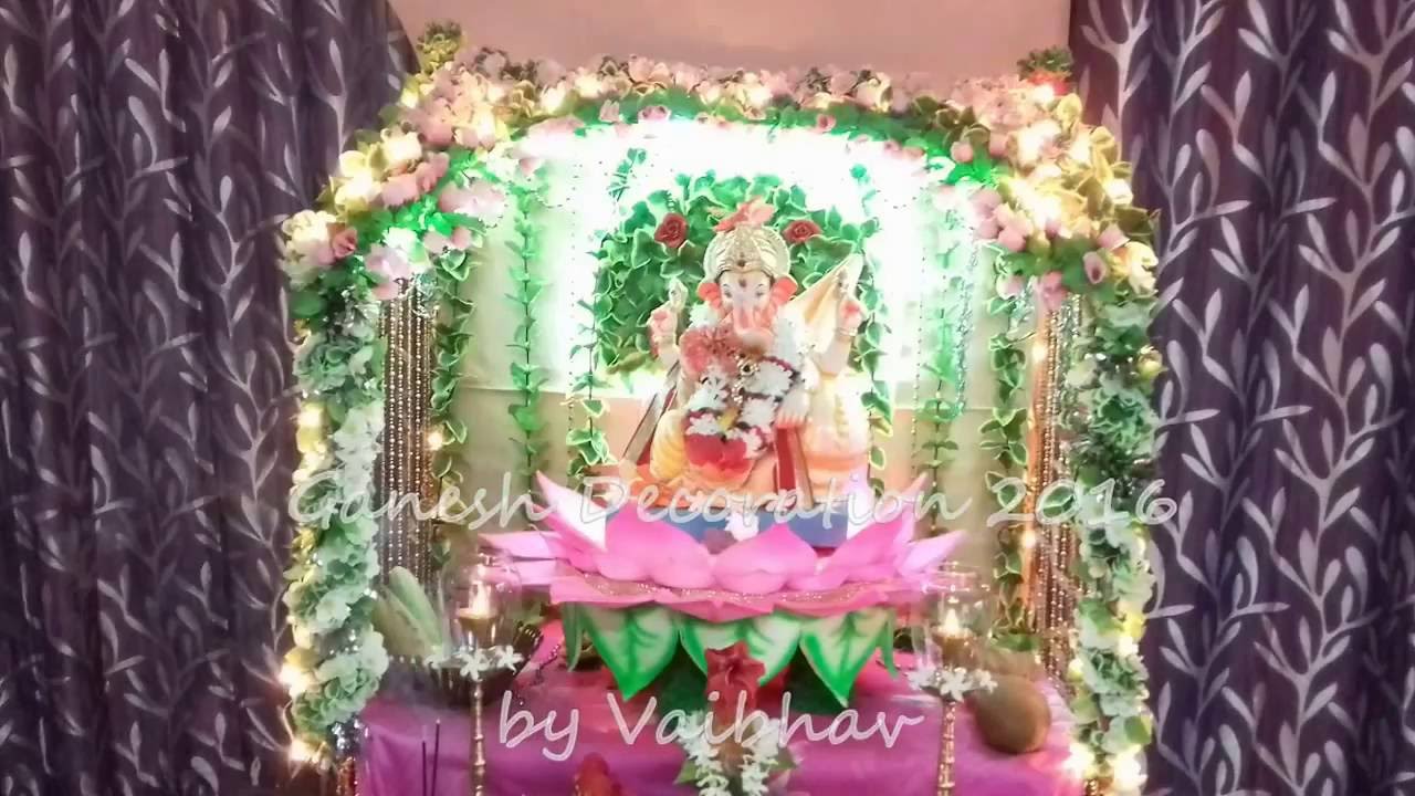Ganpati decoration 2016 Rotating lotus and flowers..... YouTube