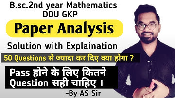 B.sc.2nd year paper Solutions | MCQ Types Questions | ddu GKp | AS TEACH | By AS Sir