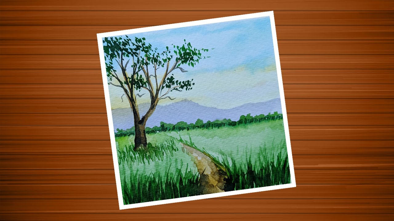 Step-by-Step Easy Watercolor Landscape Painting - YouTube