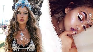 Music Festival   Coachella Inspired Makeup Tutorial! New hair style 2018 The Best hair