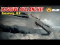 Snow avalanche triggered at Sonamarg, opposite the Truck Yard. So Far No Loss of Life Reported 