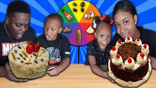 WE HAD TO EAT BUGS!!! MYSTERY WHEEL OF CAKE CHALLENGE! | BOYS VS GIRLS | THE BEAST FAMILY