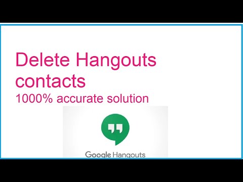 Video: Bagaimana cara menghapus kontak di hangouts?