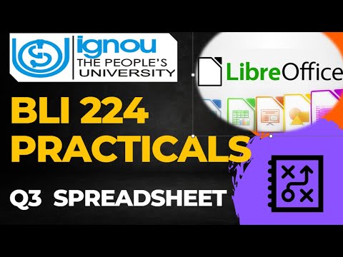 BLI 224 PRACTICALS ll SPREADSHEET ll BLIS ll IGNOU ll ASSIGNMENT ll ...