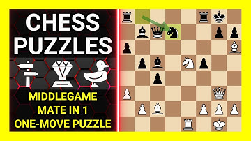 Chess Puzzles to Practice. Themes: Middlegame, Mate in 1, One-move puzzle. Learn Chess