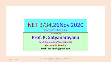 Complex Analysis NET B 34 26112020 Discussed by Prof K Satyanarayana OU