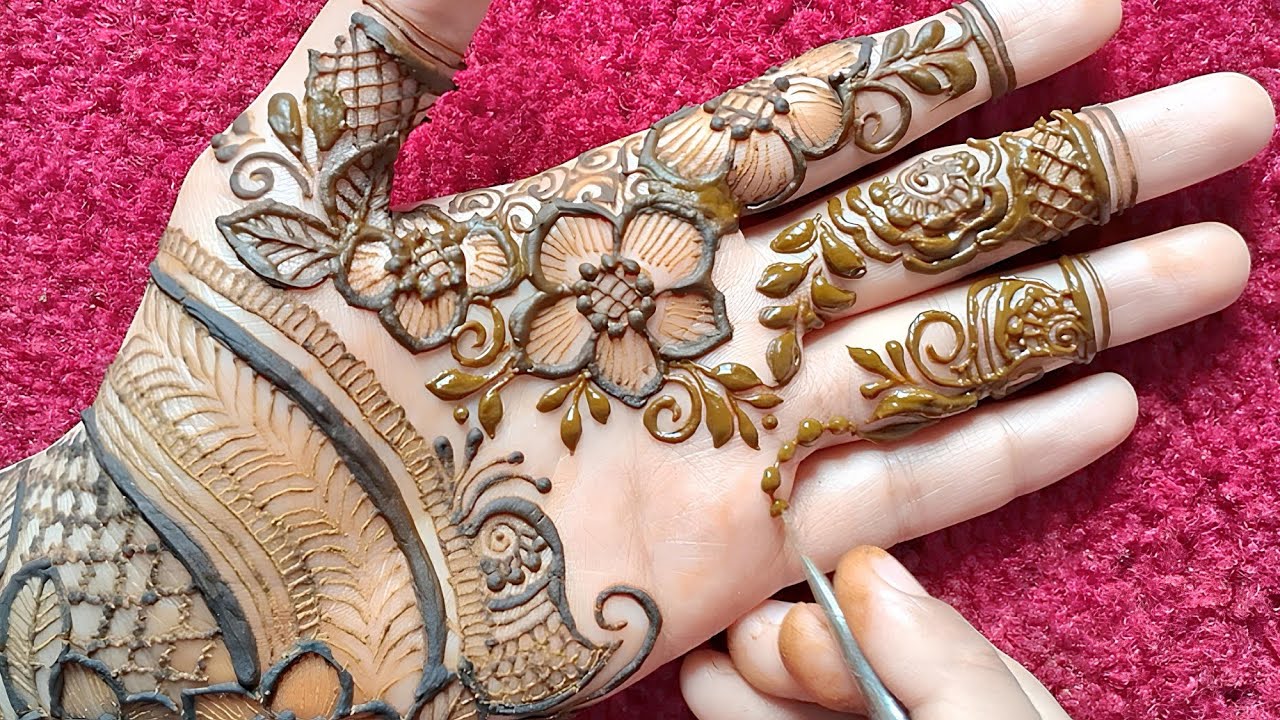 Beautiful Eid Mehndi Design | Stylish Mehndi Design For Front Hand |Simple Floral Mehndi Design 