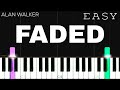 Alan walker  faded  easy piano tutorial