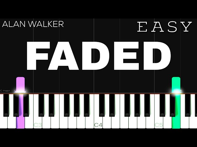 Alan Walker - Faded | EASY Piano Tutorial class=