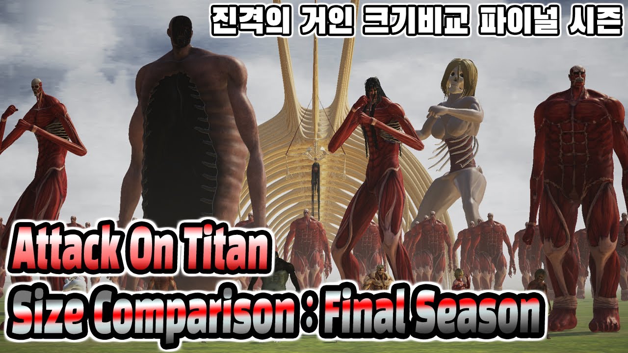 AttackOnTitan SizeComparison : Final Season 3d animation (진격의거인 크기비교 : 파이널 시즌)
