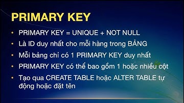 SQL 16 - Primary Key và Foreign Key trong CSDL SQL