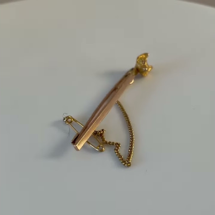 Victorian 15ct Gold and Diamond Fox Head Stock Pin