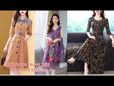 Thời Trang Tuổi Trung Niên, Đầm Trung Niên đẹp U50, U40 Nữ Sang Trọng Mới Nhất 2019 tphcm, Hà Nội