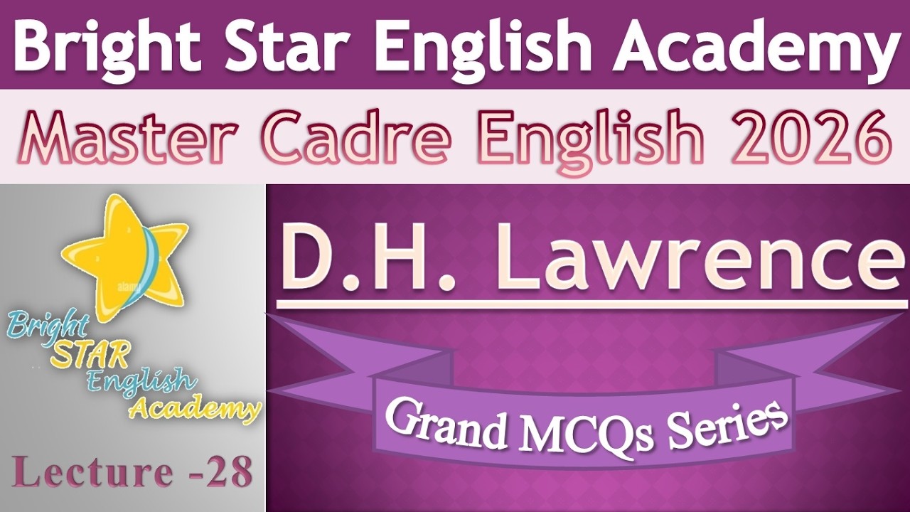 Most Important MCQs on D H  Lawrence# Lecture - 28#Modern Age #Must Watch#