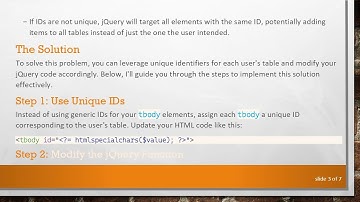 How to Run a jQuery Function from All Elements in a foreach Loop for Multiple Tables