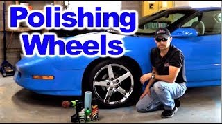Polishing the Chrome C 6 Corvette Wheels and applying Tire Shine for Wet Look