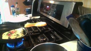 Omelet with Tomato, Basil and Broccoli