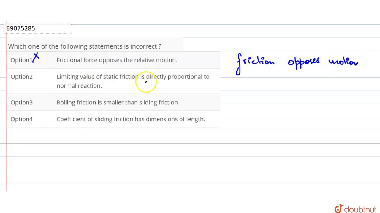 Which Of The Following Relation Is Incorrect Which one of the following statements is incorrect ? - YouTube