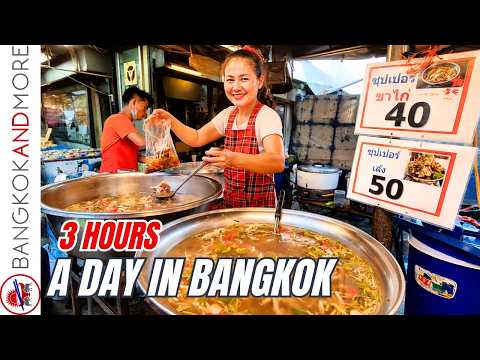 A Day in Bangkok 🇹🇭 | 3 Hours Street Food & Market Life