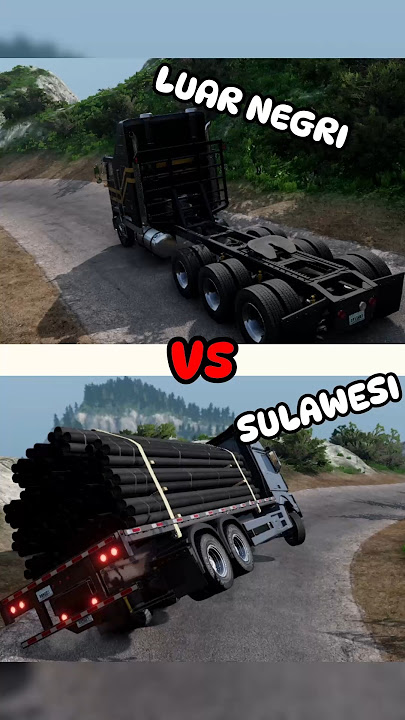 SUARA REM TRUK LUAR NEGRI VS TRUK SULAWESI #beamngdrive #truk #bus