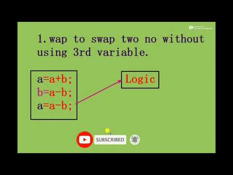 WAP to swap two no without using 3rd variable in c language in Hindi full explain