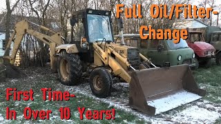 Ford Backhoe  Full Oil/Filter change  First time in over a Decade!