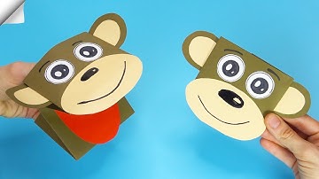 Moving paper toys | Paper monkey puppet | Easy paper crafts