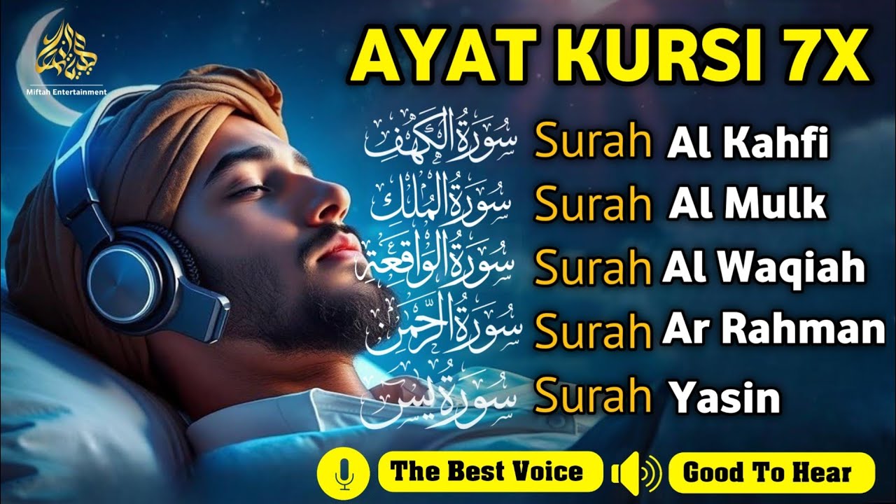 Quran recitation in a peaceful voice I Alfatiha, ayat alkursi, yasin, alwaqiah, arrahman, Alaa aqel