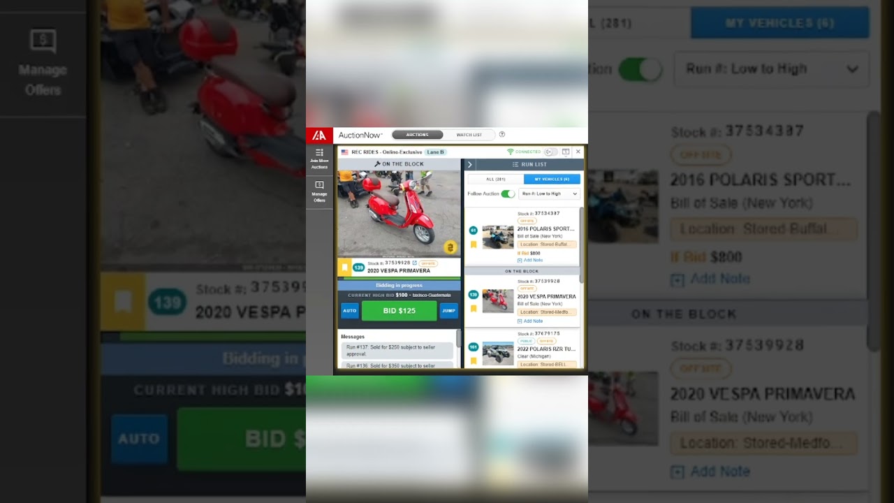 Скутер за $150 с аукциона США 