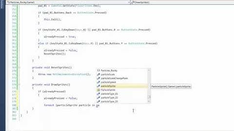 XNA 4 Course I Ch 19 06 Particle Explosion New Method Code DrawSprites
