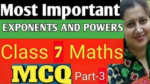 Most Important MCQ Class 7 Maths|Exponents and Powers MCQ|Chapter-13|CBSE/ICSE|Part-3