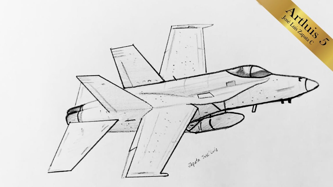 Comment dessiner un AVION DE CHASSE - YouTube