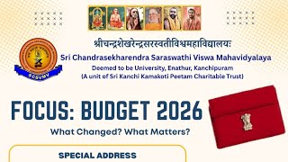 #SCSVMV Focus Budget 2026 | what changed What Matters|