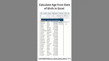 How to calculate AGE from DOB in Excel #excel #exceltips #datedif #exceltricks #exceltutorial