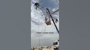 Jumper insulator string installation #technology  #motivation  #fun