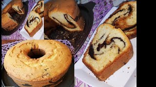 ماربل كيك بالكراميل والشكولاته مميز جدااا ينافس الجاهز مع اسرار نجاح الوصفه Marble Cake من مطبخ خلود