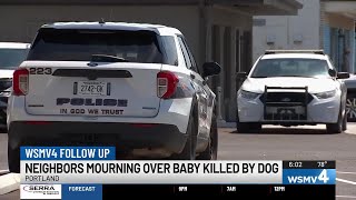 Neighbors mourning over baby killed by dog